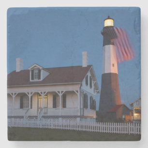 USA, Georgia, Tybee Island, Flag Flying Stone Coaster