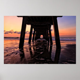 USA, Georgia, Tybee Island, Pier At Tybee Island Poster
