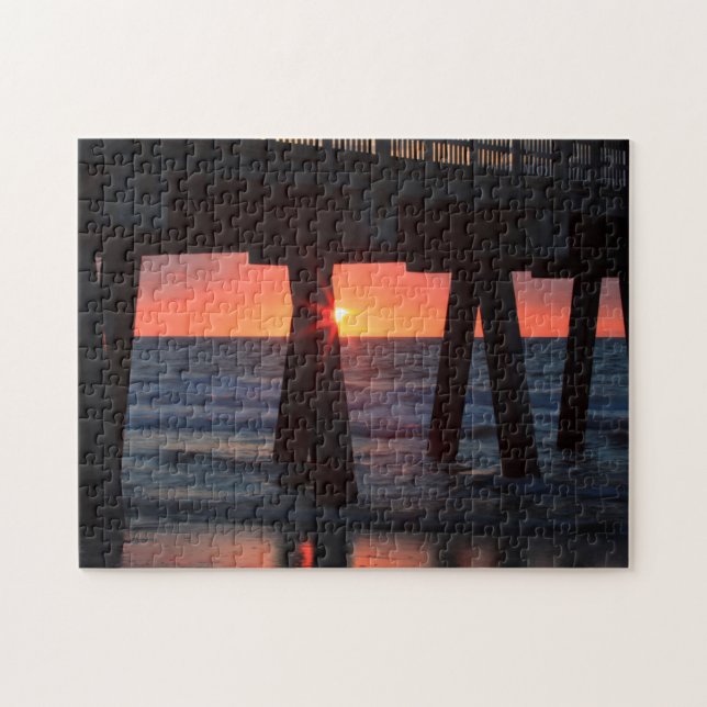 USA, Georgia, Tybee Island, Tybee Pier Jigsaw Puzzle (Horizontal)