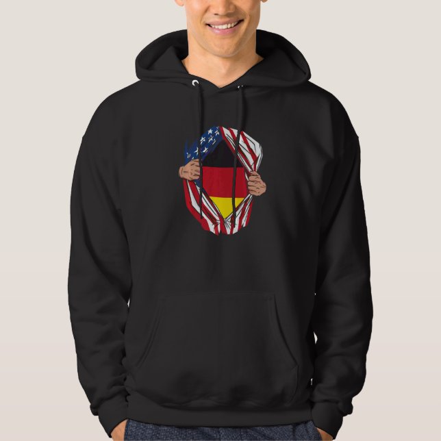 USA Germany Flag German American Von Steuben Day   Hoodie (Front)