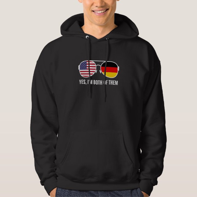 Usa Germany Flag Sunglasses German Americans Hoodie (Front)