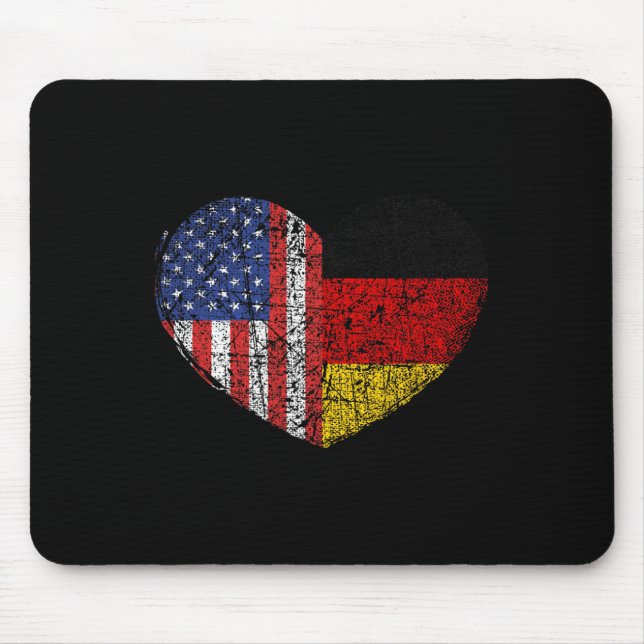 Usa Germany Heart - Dual Citizenship  Mouse Mat (Front)