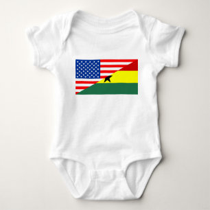 usa ghana country half flag america symbol baby bodysuit