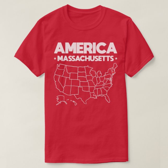 USA gift Massachusetts State T-Shirt (Design Front)