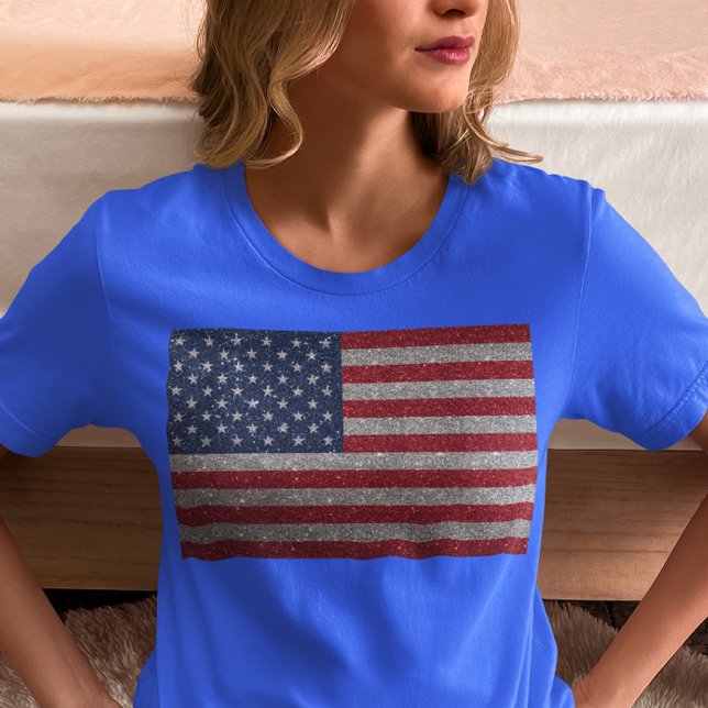 USA Glitter look Flag Forth of July T-Shirt (Creator Uploaded)