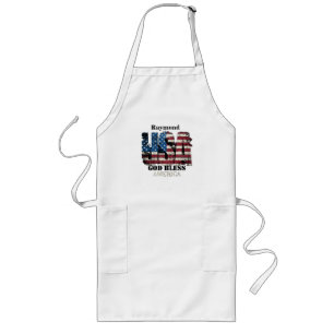 USA God Bless America Long Apron