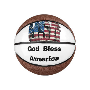 USA God Bless America Mini Basketball