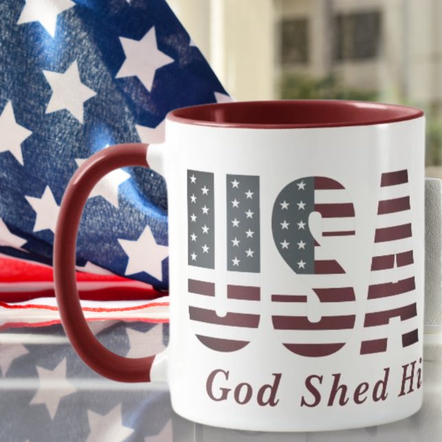 USA God Shed His Grace On Thee Patriotic Mug (Creator Uploaded)