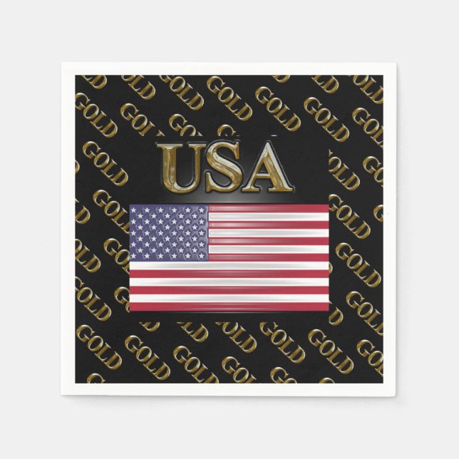 USA  GOLD  NAPKIN (Front)