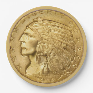 USA Gold Piece Paper Plate