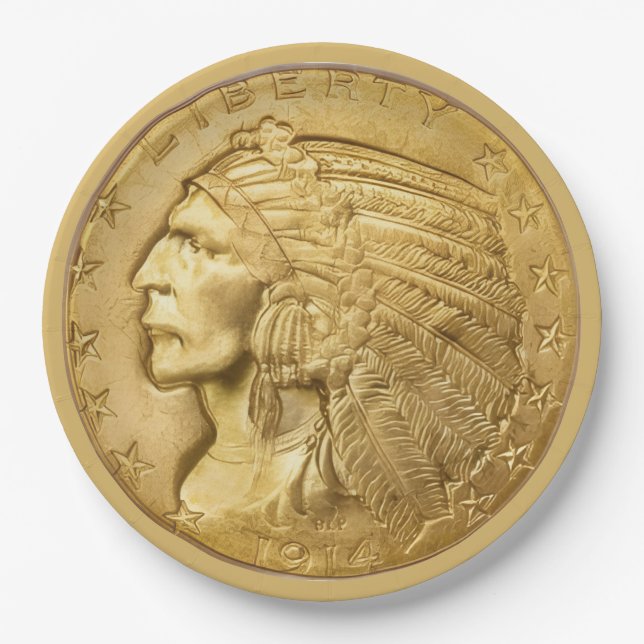 USA Gold Piece Paper Plate (Front)
