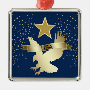 USA Gold Star Eagle Metal Tree Decoration