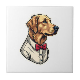 USA Golden Retriever Vintage Patriotic Dog Shirt 4 Tile