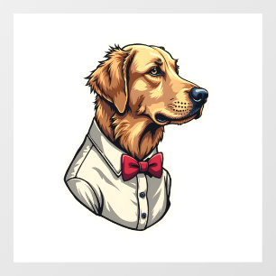 USA Golden Retriever Vintage Patriotic Dog Shirt 4 Window Cling