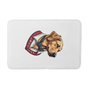 USA Golden Retriever Vintage Patriotic Dog Shirt Bath Mat