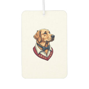USA Golden Retriever Vintage Patriotic Dog Shirt Car Air Freshener