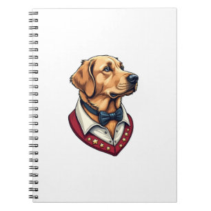 USA Golden Retriever Vintage Patriotic Dog Shirt Notebook