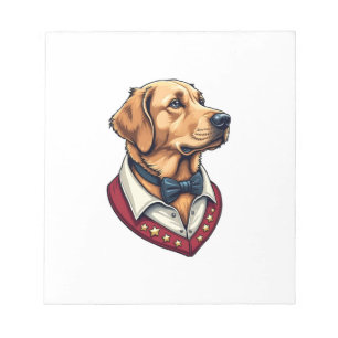 USA Golden Retriever Vintage Patriotic Dog Shirt Notepad