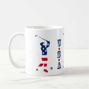 USA golf American flag golfer Coffee Mug