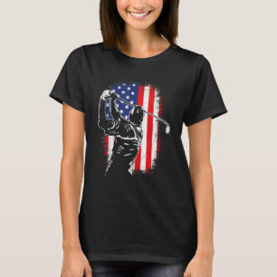 Usa Golfer Usa Flag Golf T-Shirt