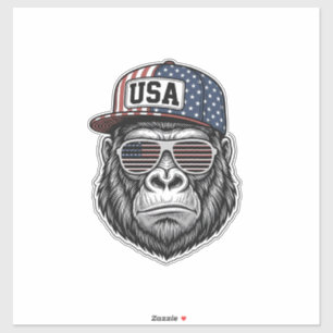 USA Gorilla Vintage Engraving Patriotic Shirt Desi