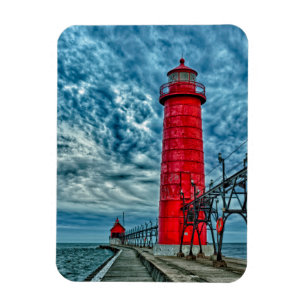 USA, Grand Haven, Michigan, lighthouse Magnet