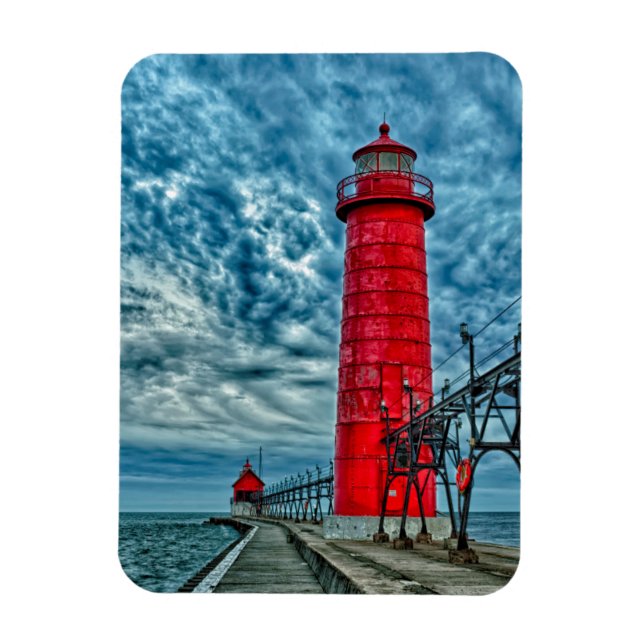 USA, Grand Haven, Michigan, lighthouse Magnet (Vertical)