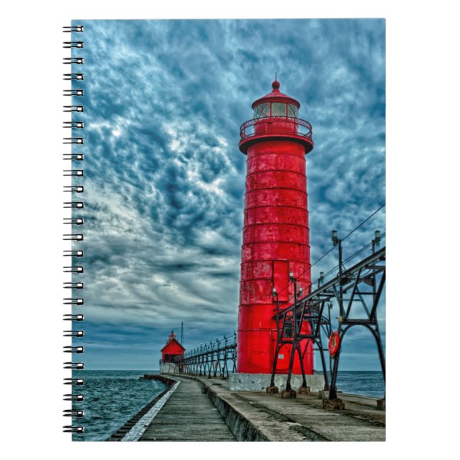 USA, Grand Haven, Michigan, lighthouse Notebook (Front)