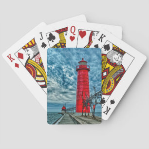 USA, Grand Haven, Michigan, lighthouse Playing Cards
