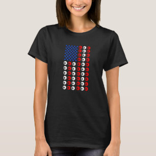 USA Graphic Pool Billard Snooker Billard Cue 8 Bal T-Shirt