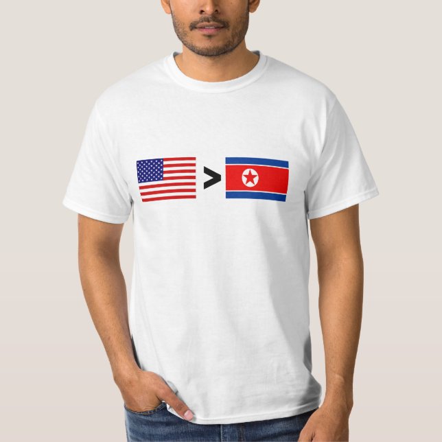 USA GREATER THAN NORTH KOREA T Shirt (Front)