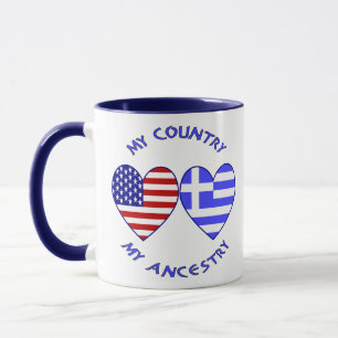 USA / Greek Country Ancestry Mug