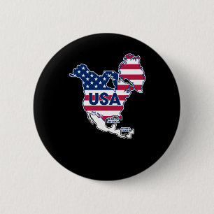 Usa = Greenland + Canada + Gulf + Canal  6 Cm Round Badge
