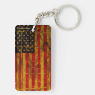 USA Grunge American Flag Key Ring
