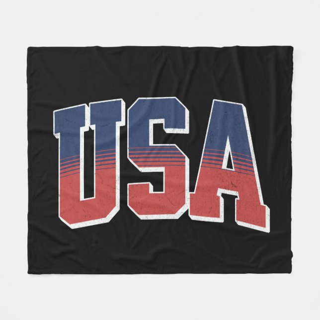 USA grunge text design Fleece Blanket (Front (Horizontal))