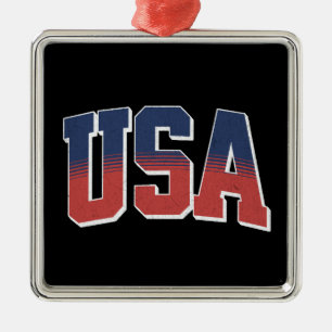 USA grunge text design Metal Tree Decoration