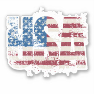 USA grunge text design with flag