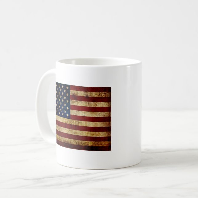 USA / Grunged flag Coffee Mug (Front Left)