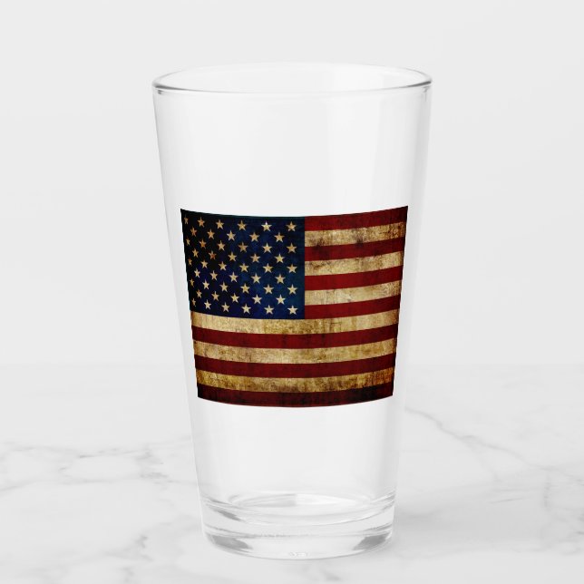 USA / Grunged flag Glass (Front)