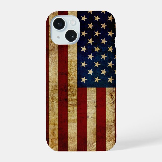 USA / Grunged flag iPhone 15 Case (Back)