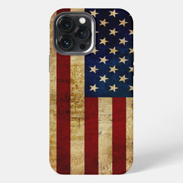 USA / Grunged Flag iPhone Case (Back)