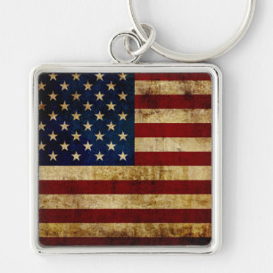 USA / Grunged flag Key Ring