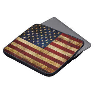 USA / Grunged flag Laptop Sleeve