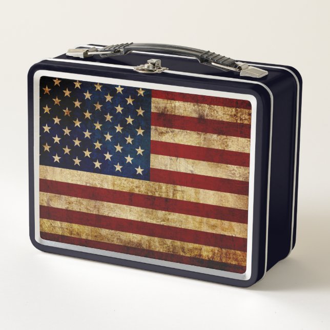 USA / Grunged Flag Lunch Box (Front)