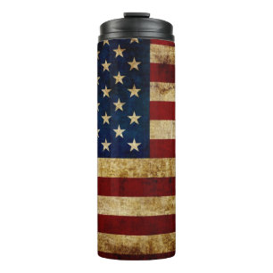 USA / Grunged flag Thermal Tumbler