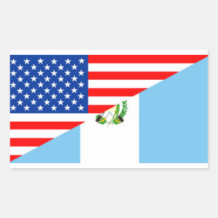 usa guatemala country half flag america symbol rectangular sticker