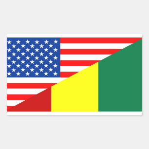 usa guinea country half flag america symbol rectangular sticker