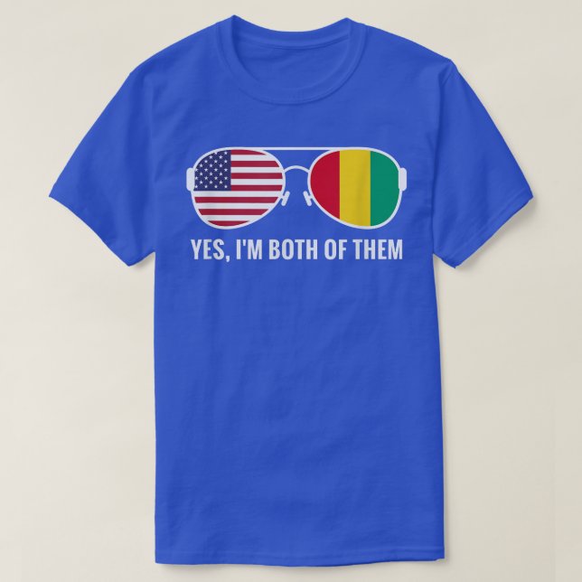 USA Guinea Flag Sunglasses Guinean Americans  T-Shirt (Design Front)