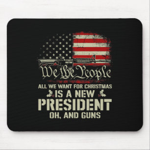 Usa Gun Flag All I Want For Christmas Is A New Pre Mouse Mat