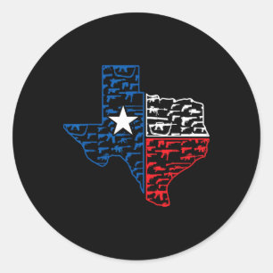 Usa Guns Patriotic Texan America Texas Classic Round Sticker